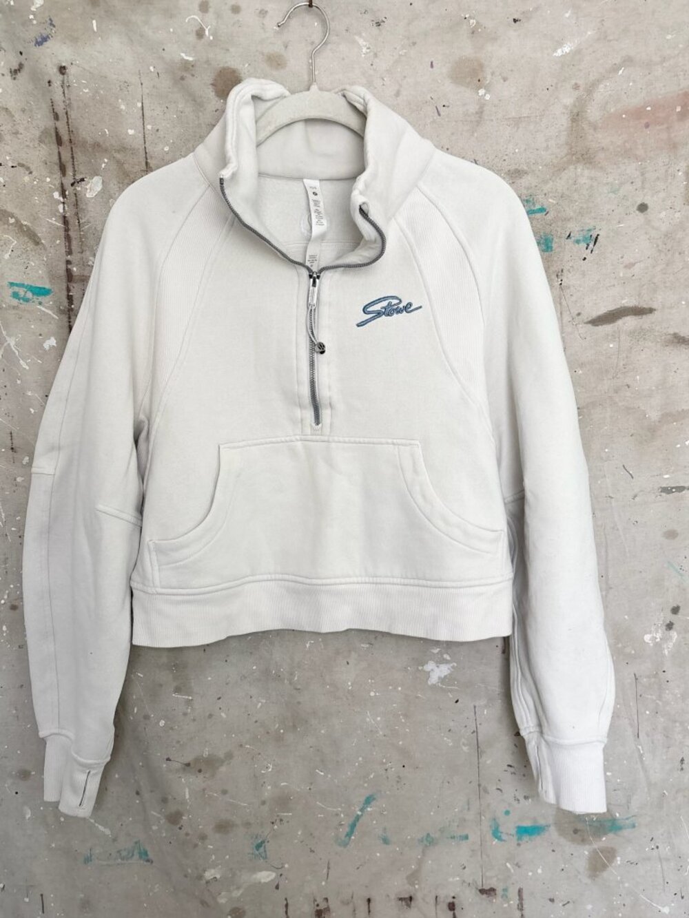 Lululemon Scuba Oversized Funnel Neck Half Zip, Bone